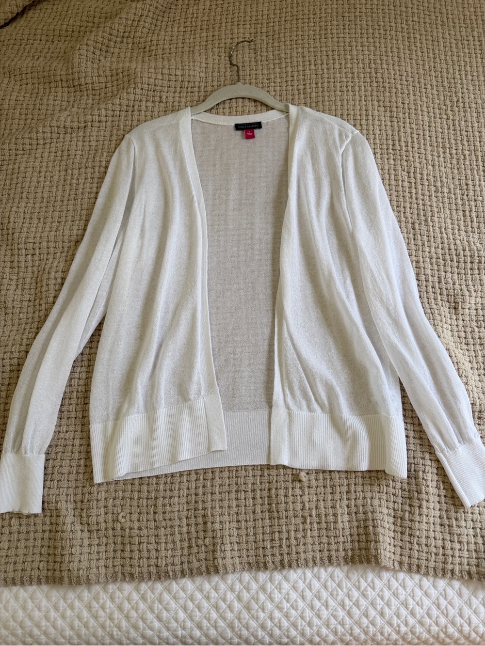 Vince Camuto Ivory Open-Front Women's Cardigan